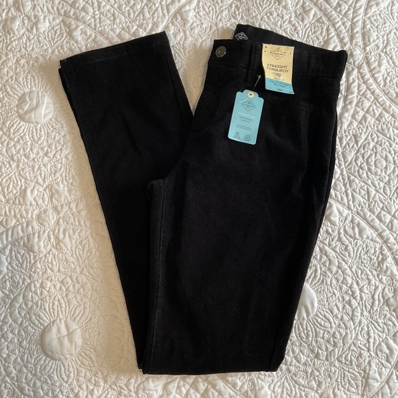 St. John's Bay Black Straight Corduroy Pants Women's Size 6 Mid Rise - Picture 2 of 8